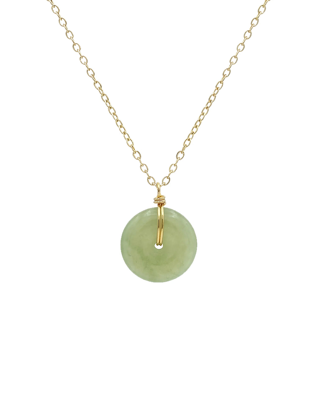 Coin Green Jade Hollow Necklace