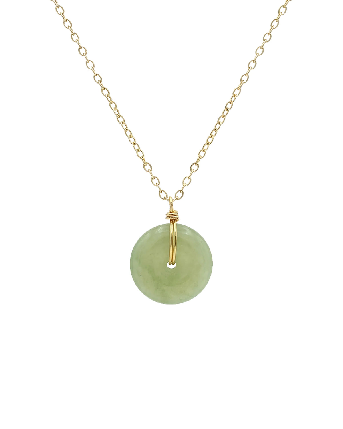 Coin Green Jade Hollow Necklace