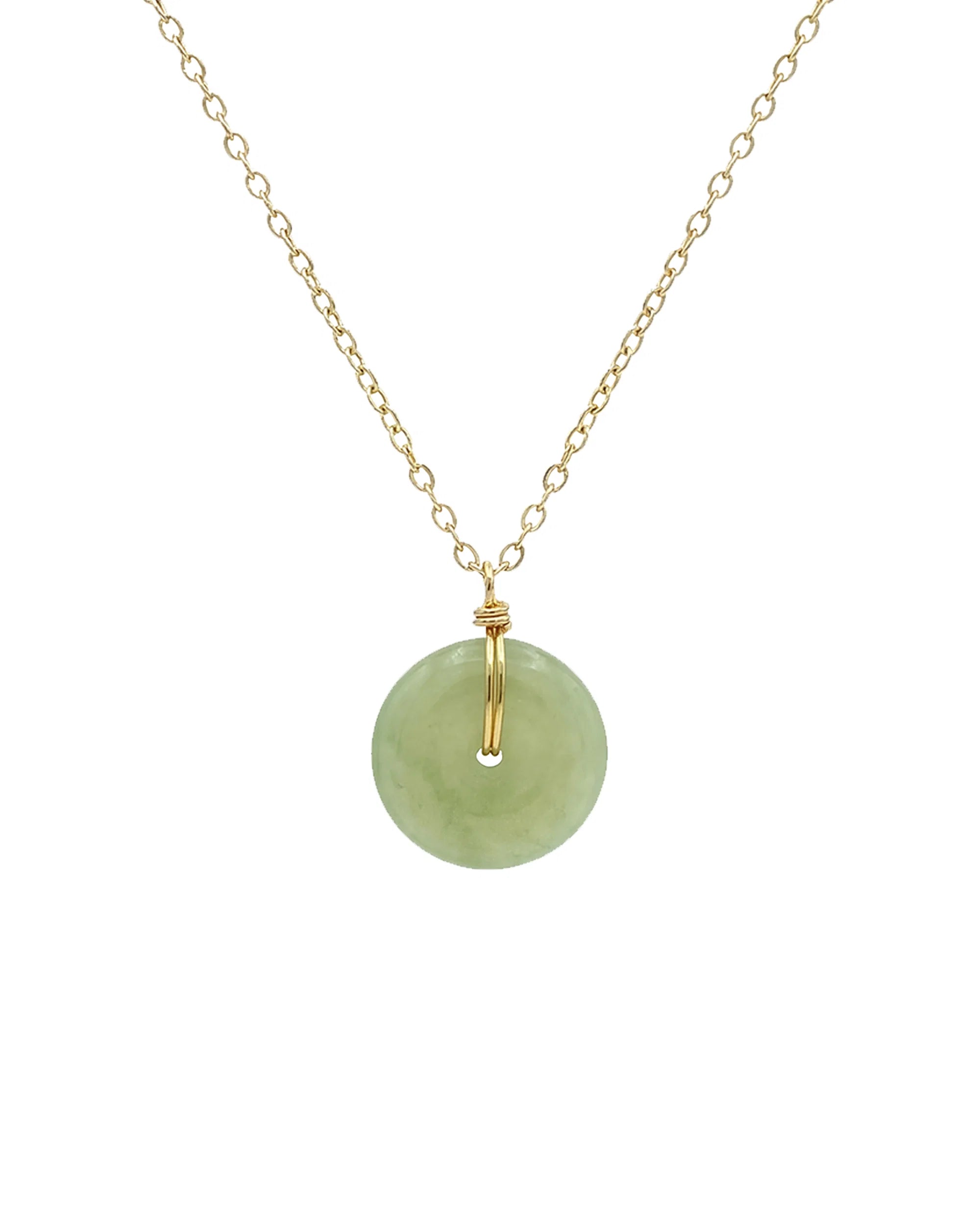 Coin Green Jade Hollow Necklace