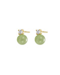 Green Jade Stud Earrings