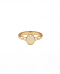 Halo White Gemstone Cabochon Ring