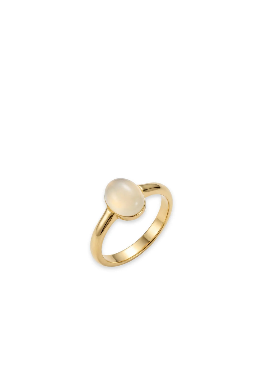 Halo White Gemstone Cabochon Ring