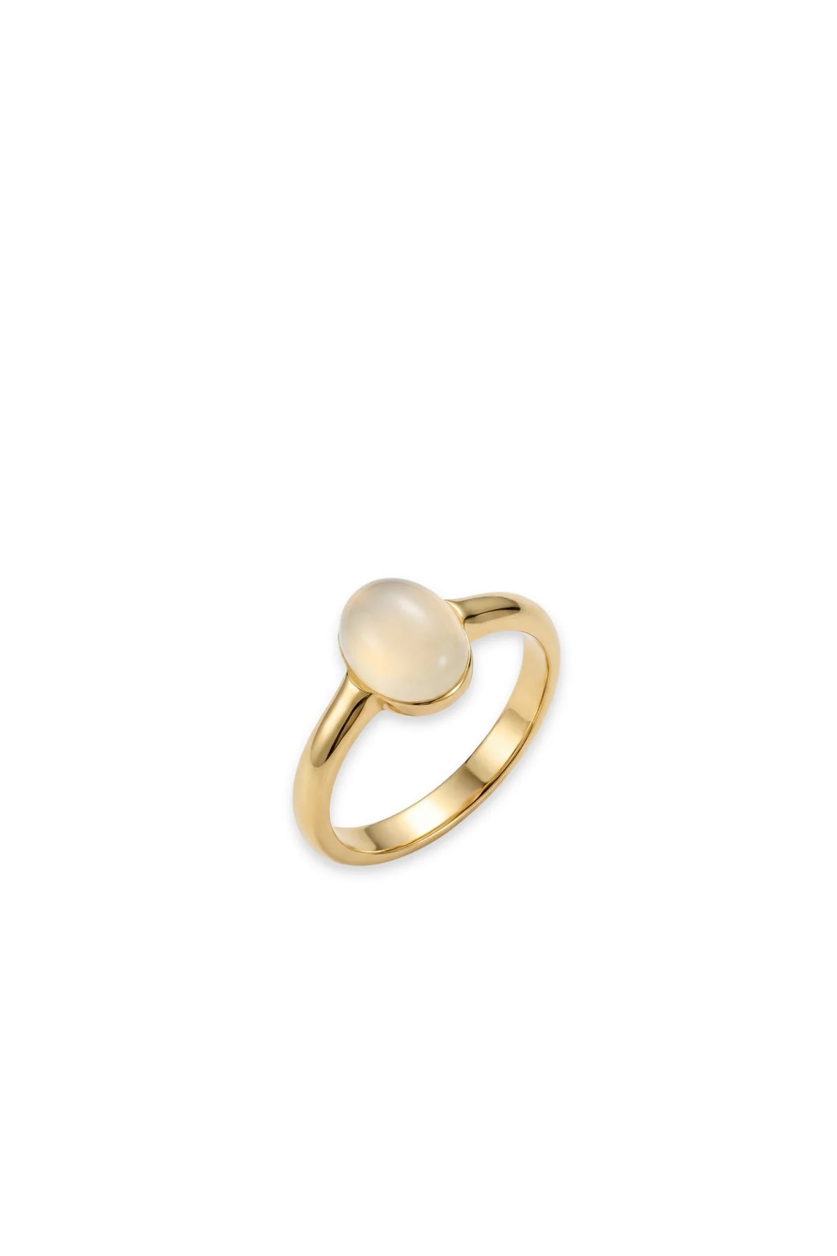 Halo White Gemstone Cabochon Ring
