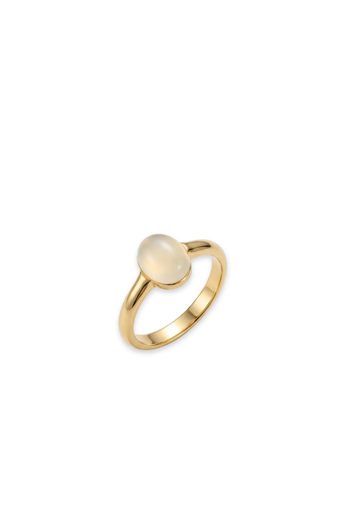 Halo White Gemstone Cabochon Ring