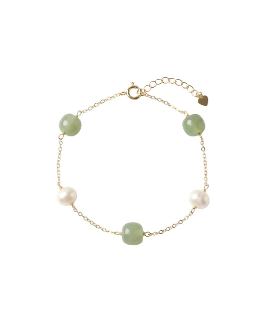 Jade Pearl Chain Bracelet