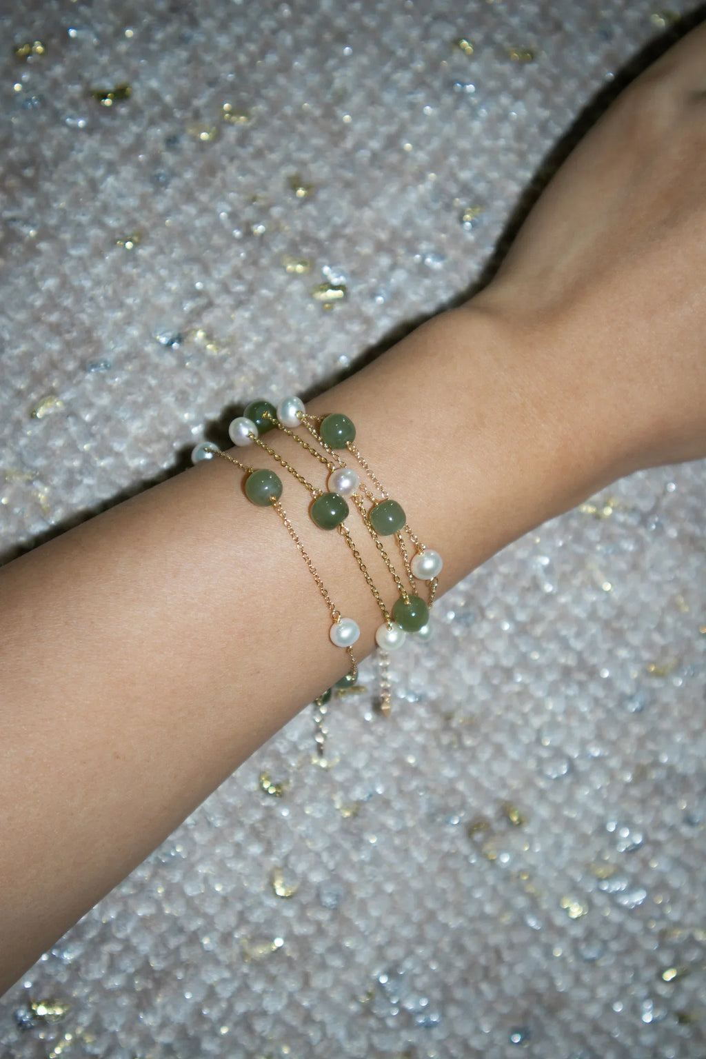 Jade Pearl Chain Bracelet
