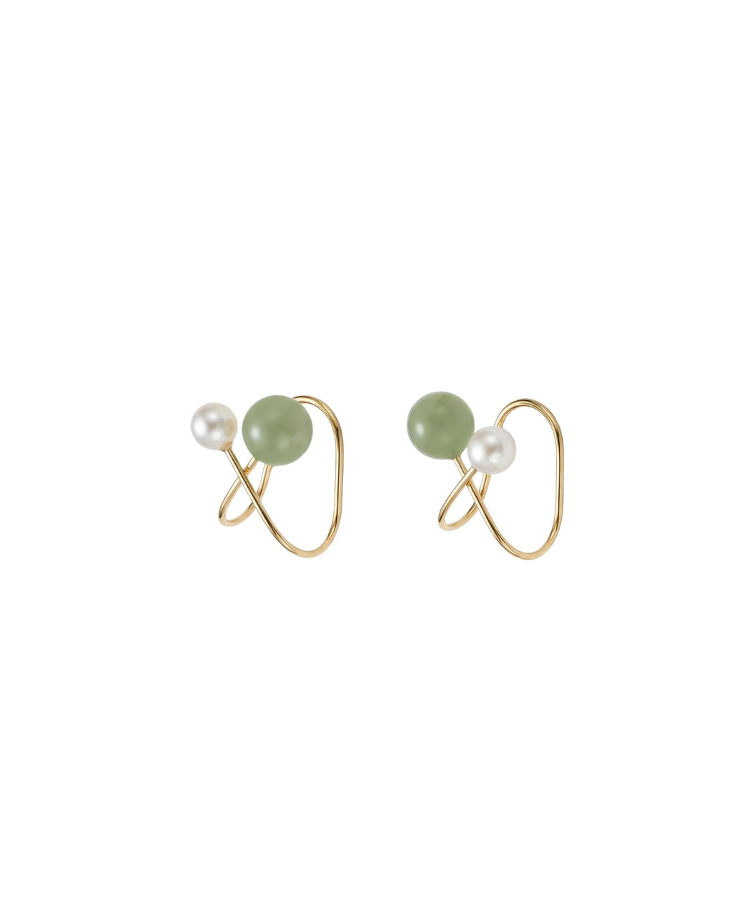 Jade and Pearl Ear Cuffs