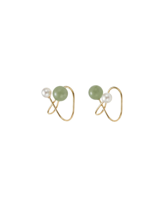 Jade and Pearl Ear Cuffs