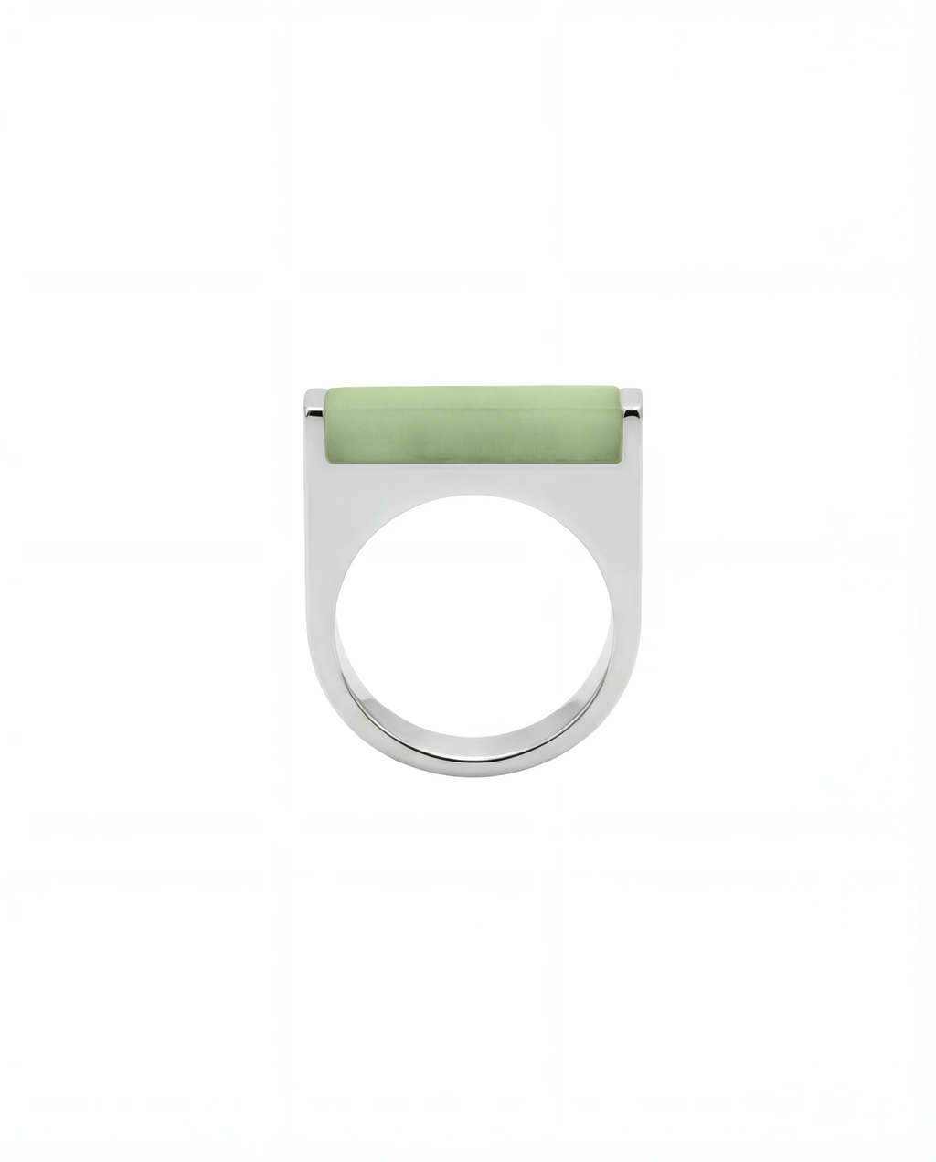 Light Jade-Green Aventurine Saddle Ring