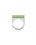 Light Jade-Green Aventurine Saddle Ring