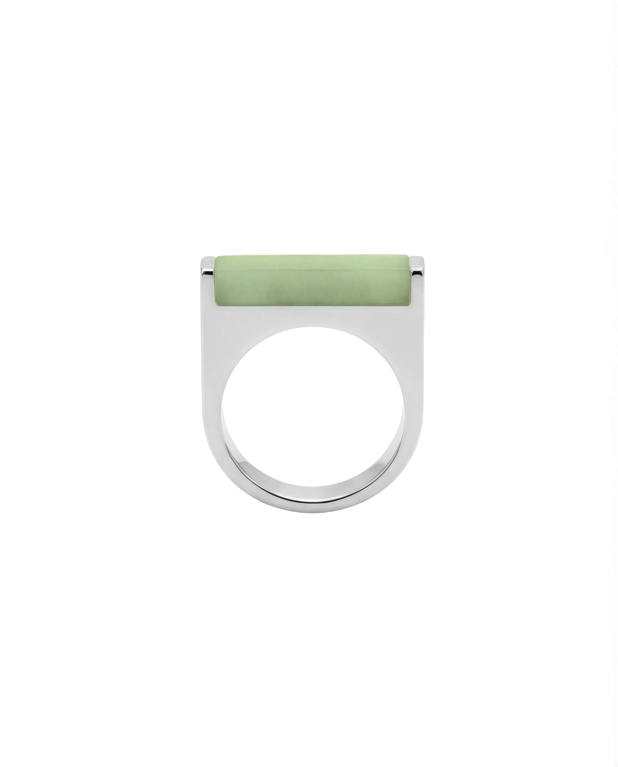 Light Jade-Green Aventurine Saddle Ring