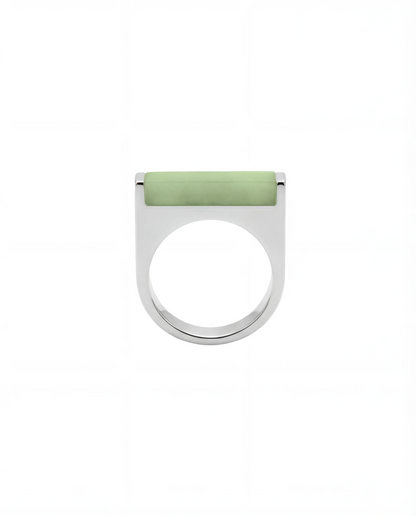 Light Green Aventurine Saddle Ring