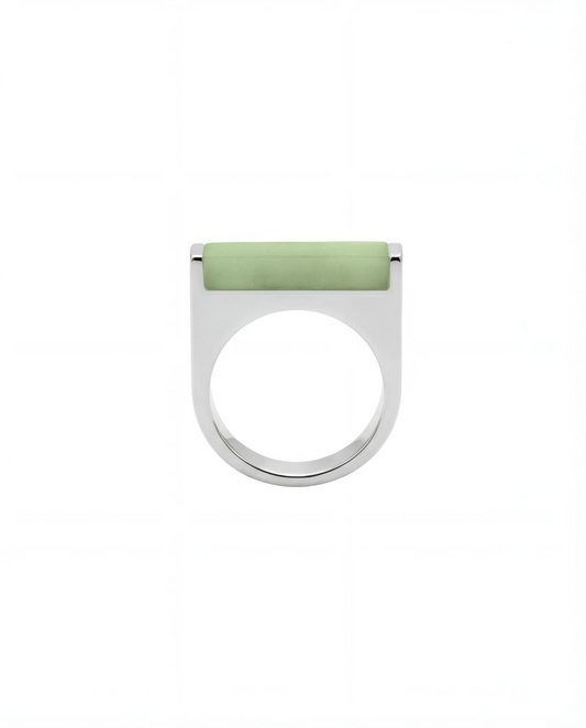 Light Green Aventurine Saddle Ring