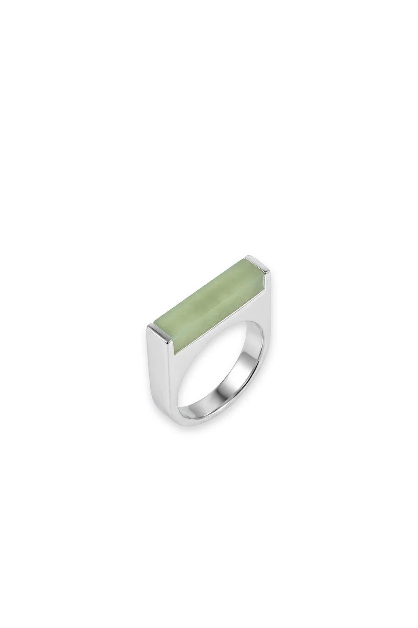 Light Jade-Green Aventurine Saddle Ring