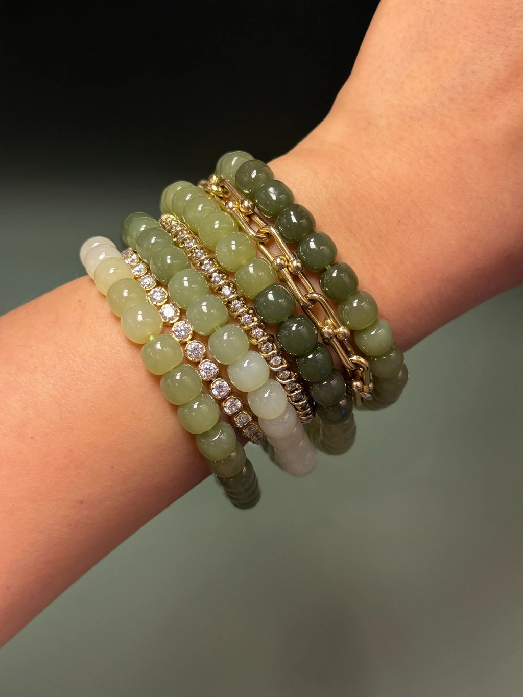 Ombre Beaded Jade Bracelet