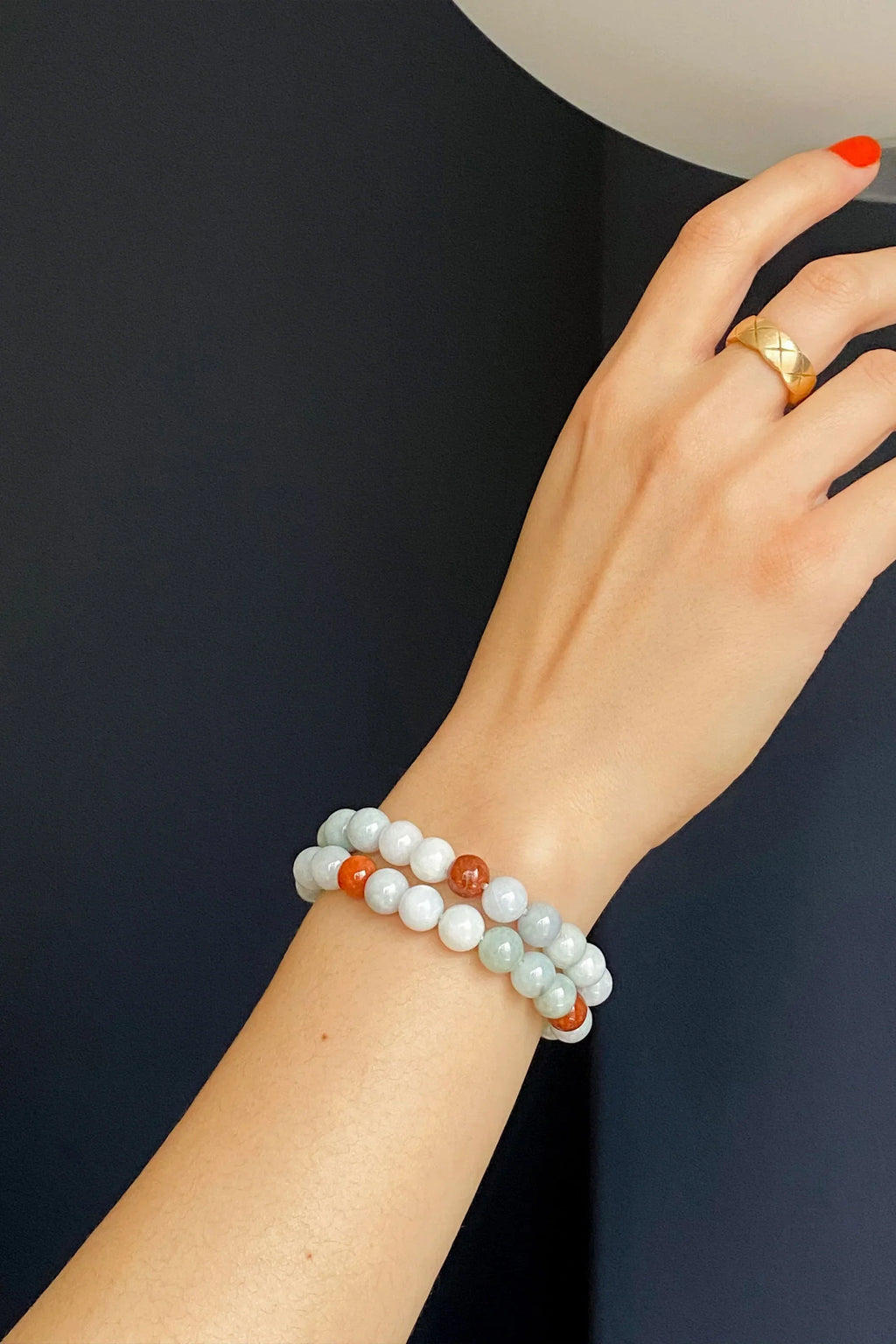 Pea Beaded Jade Bracelet