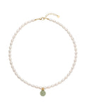 Pearl and Green Jade Choker