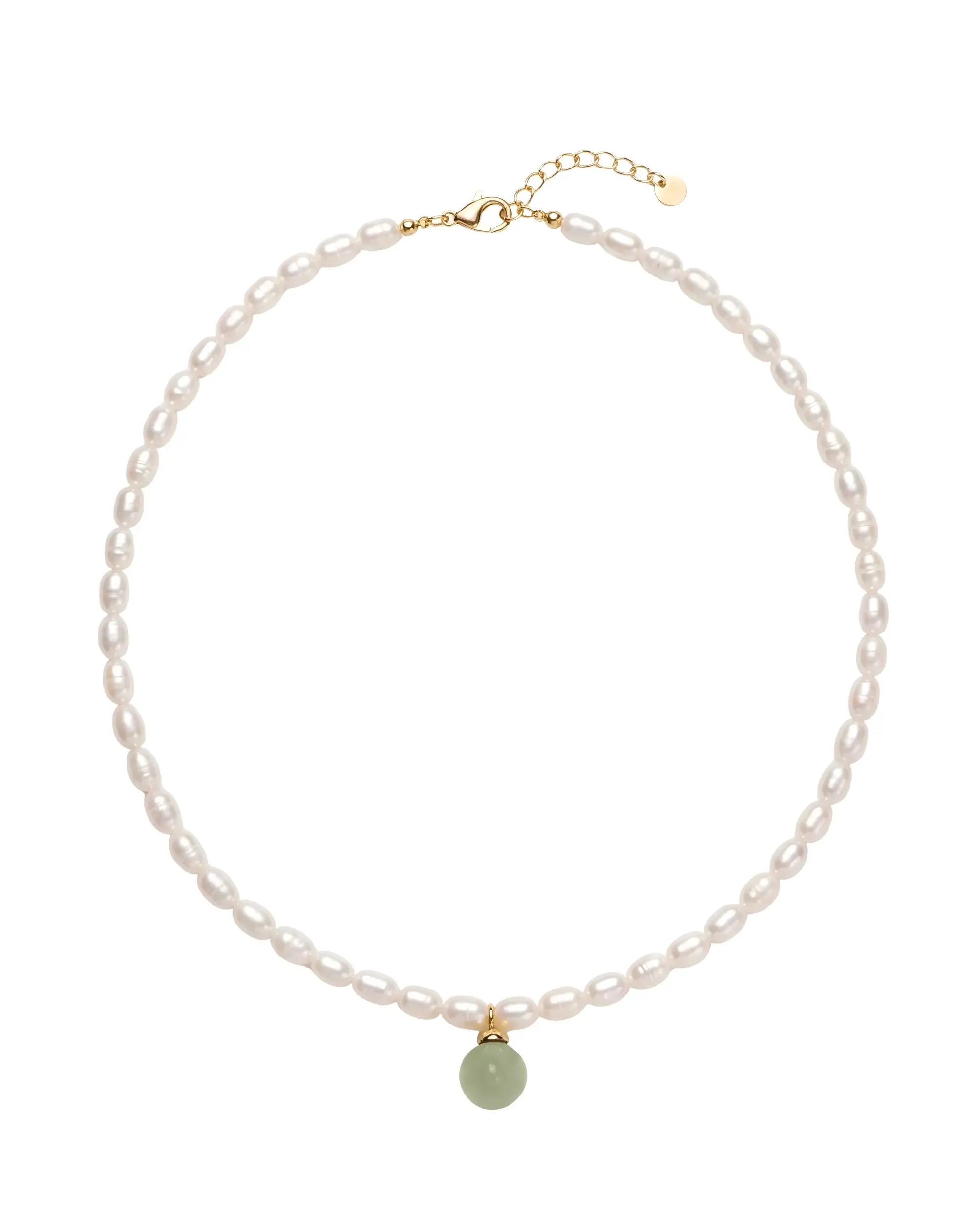 Pearl and Green Jade Choker
