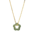 Plum Blossom Green Jade Pendant Necklace