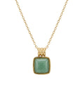 Puzzle Jade-Green Aventurine Pendant Necklace in Square