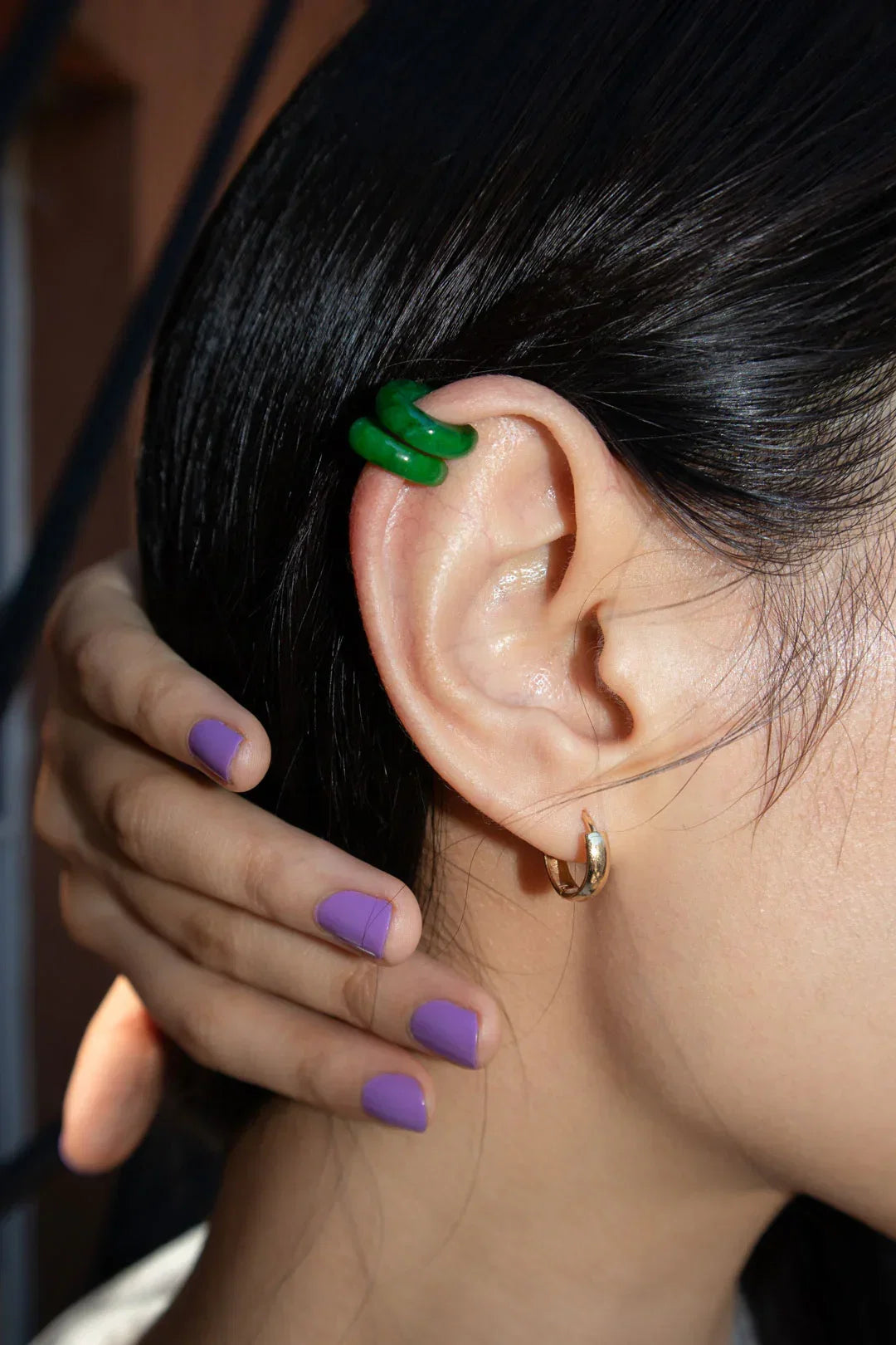 Single Gemstone Cuff Earring