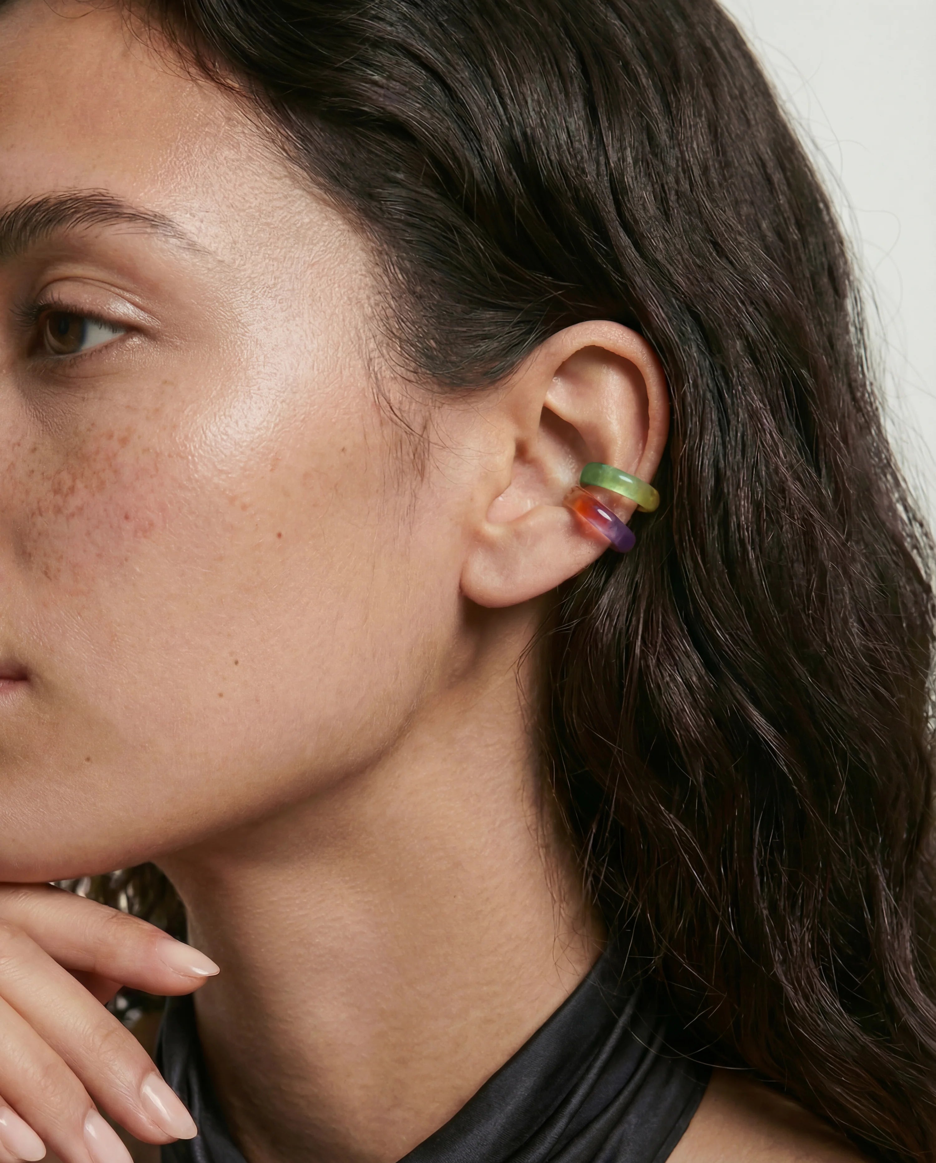 Single Gemstone Cuff Earring
