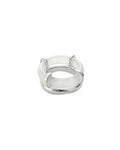 White Gemstone Sculpted Ring