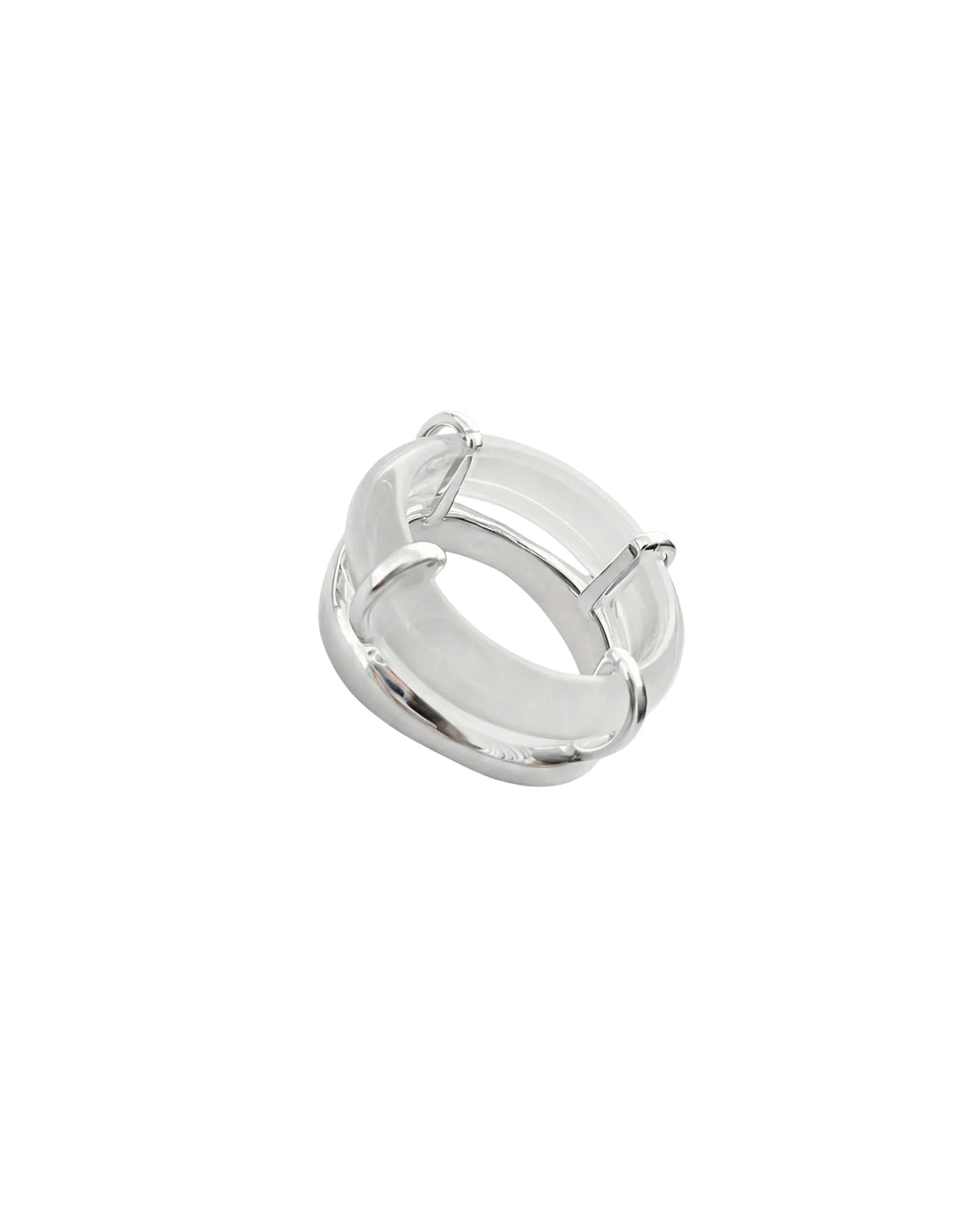 White Gemstone Sculpted Ring